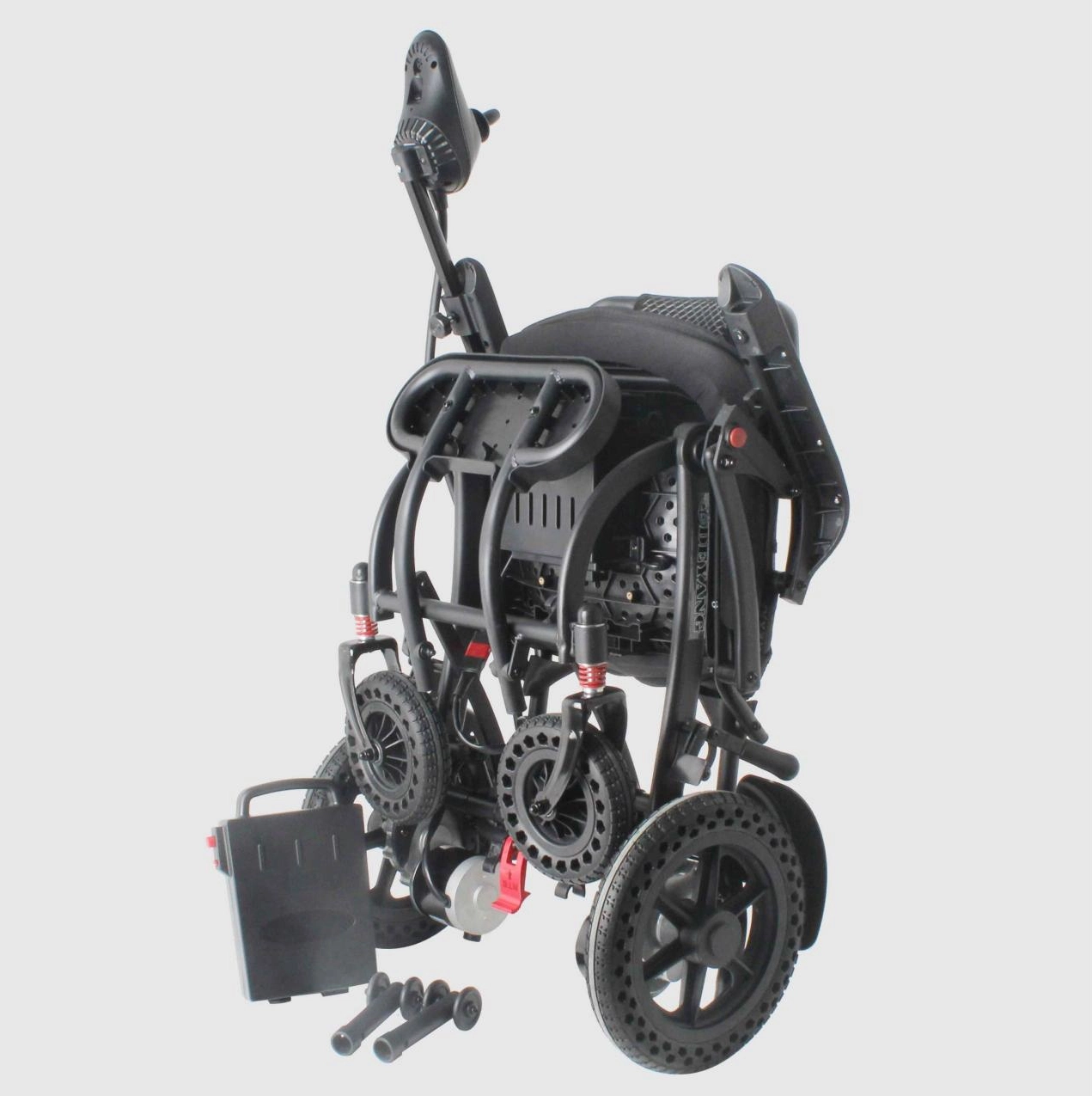 Foldable and battery-disposable electric wheelchair
