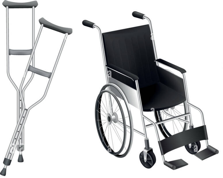 crutches and lightweight wheelchairs