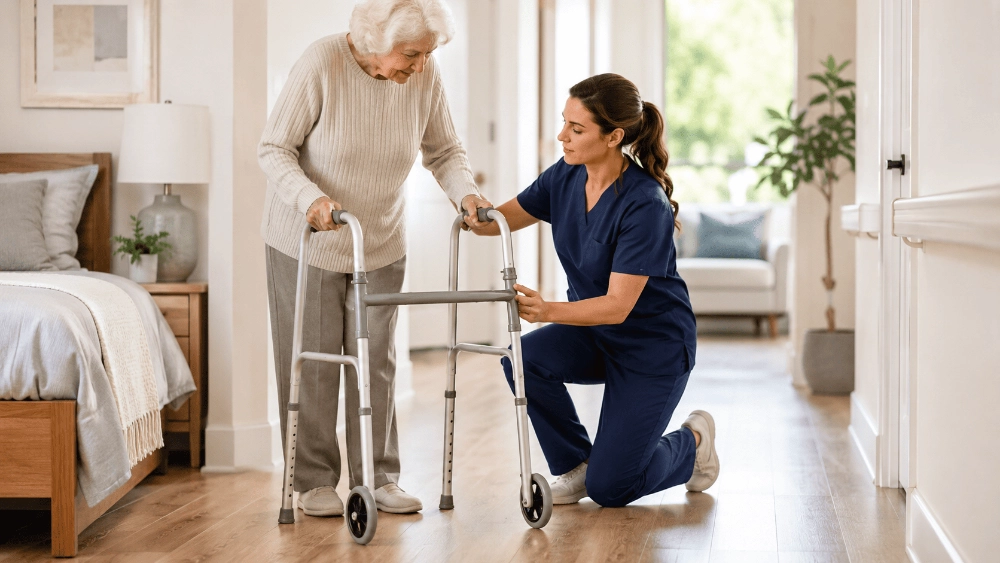 Walker Height Adjustment Guide for Indoor Elderly Care