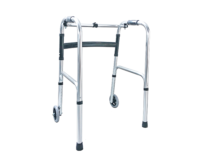 XY913L-5 lightweight adjustable folding walker with front wheels