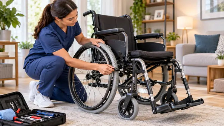 Wheelchair Maintenance at Home Brakes, Tires, and Footrests