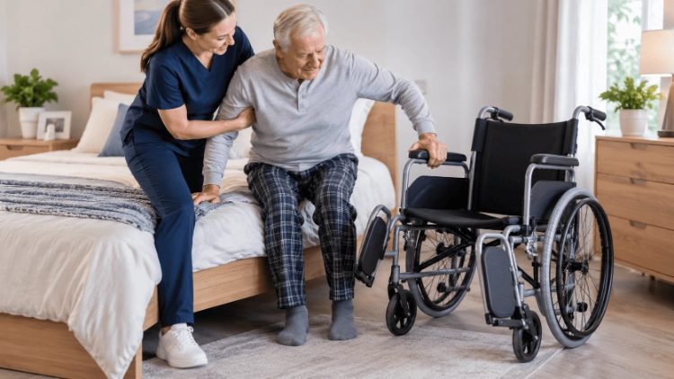 Wheelchair footrest transfer setup