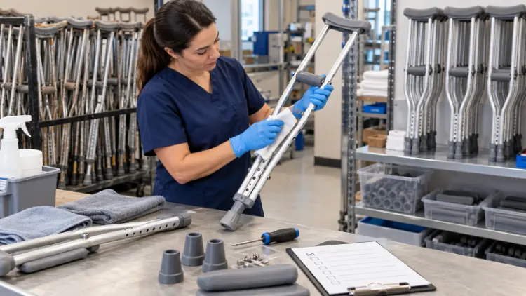 crutch rental cleaning and inspection checks