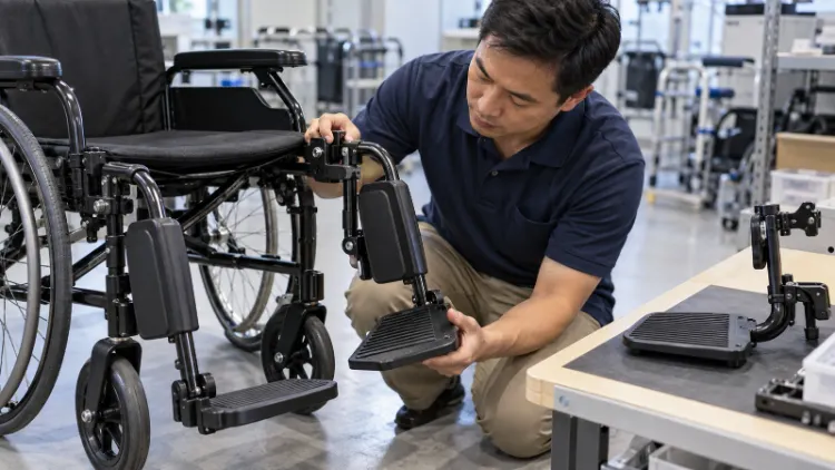manual wheelchair footrest inspection