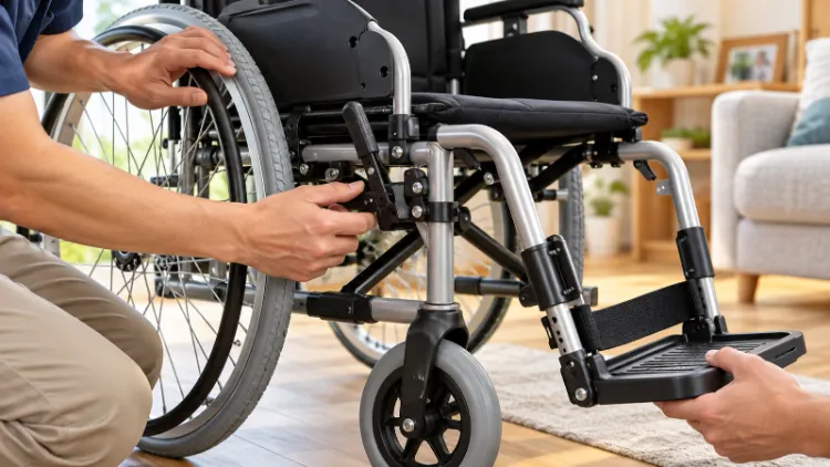 wheelchair maintenance brake and footrest check