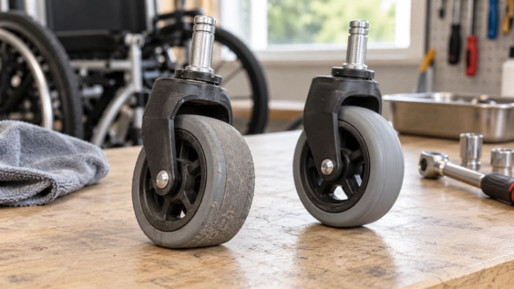 Solid wheelchair tire wear comparison