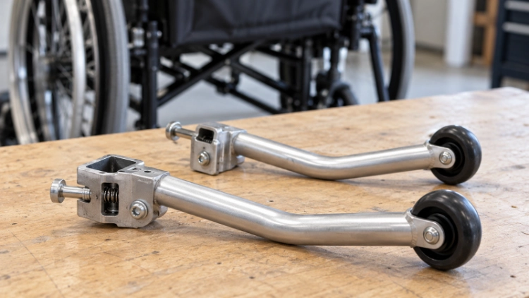 Wheelchair anti tip bracket inspection